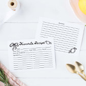 Hand Drawn Coquette Lemon Recipe Card