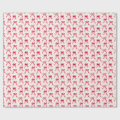 Hand-Drawn Coquette Red Bows Ribbon Valentine ラッピングペーパー (フラット)