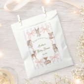 Hand Drawn Coquette Ribbon Woodland Baby Shower  フェイバーバッグ (クリップ留めされた状態)
