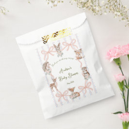 Hand Drawn Coquette Ribbon Woodland Baby Shower  フェイバーバッグ