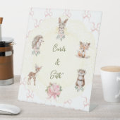 Hand Drawn Coquette Ribbon Woodland Baby Shower  台座サイン (インサイチュ)