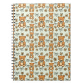 Hand-Drawn Coquette Teddy Bears Seamless Pattern ノートブック (正面)
