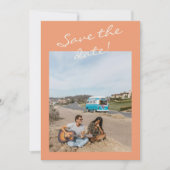 Hand Drawn Coral Romantic Whimsical Photo Wedding セーブザデート (正面)