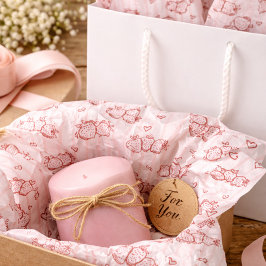 Hand Drawn Cottagecore Pink Stripe Strawberry 薄葉紙