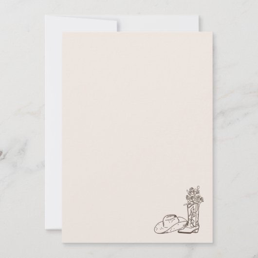 Hand Drawn Country Bridal Shower 招待状 (裏面)