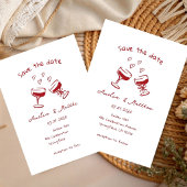 hand drawn Couple Glass Doodle Whimsical Wedding 招待状