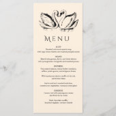 hand drawn Couple Swan Whimsical Wedding メニュー (正面)