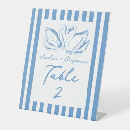 hand drawn Couple Swan Whimsical Wedding 台座サイン