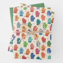 Hand Drawn Cozy Winter  Wrapping Paper Set ラッピングペーパーシート