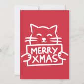 Hand Drawn Cute Cat Merry Xmas シーズンカード (正面)