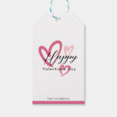 Hand-drawn Cute Hearts Happy Valentine's Day   ギフトタグ (正面)