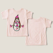 Hand-Drawn Cute Snow Woman – A Young Artist's Visi (デザイン正面&裏面)