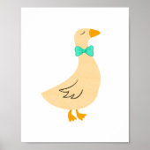 Hand-Drawn Dapper Goose Nursery Art ポスター (正面)