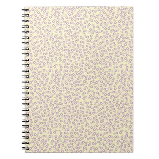 Hand drawn ditsy Lavender Daisies – Mini Floral ノートブック (正面)