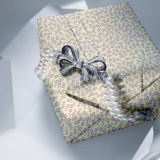 Hand drawn ditsy Lavender Daisies – Mini Floral ラッピングペーパーシート