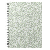  Hand-drawn ditsy Sage Green Daisies – Mini Floral ノートブック (正面)