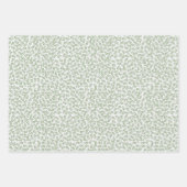  Hand-drawn ditsy Sage Green Daisies – Mini Floral ラッピングペーパーシート (正面2)