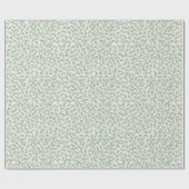  Hand-drawn ditsy Sage Green Daisies – Mini Floral ラッピングペーパー (フラット)