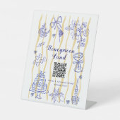 Hand drawn Dolce Vita Bridal Shower Honeymoon Fund 台座サイン (正面)