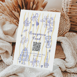 Hand drawn Dolce Vita Bridal Shower Honeymoon Fund 台座サイン