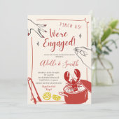 Hand Drawn Doodle crawfish boil engagement 招待状 (スタンド正面)