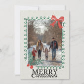 Hand-drawn doodle family photo Merry Christmas  シーズンカード (正面)