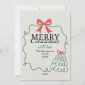 Hand-drawn doodle family photo Merry Christmas  シーズンカード (裏面)