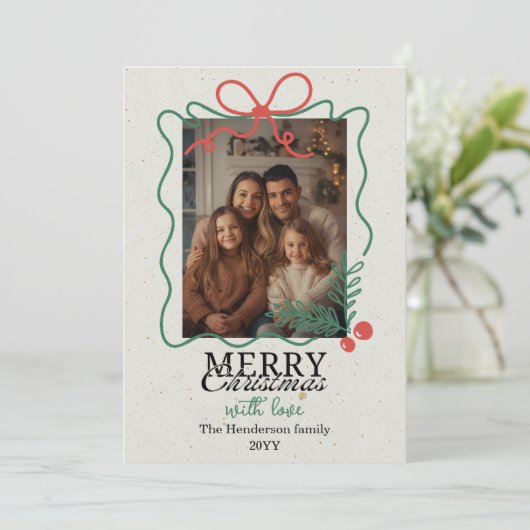 Hand-drawn doodle frame Merry Christmas  シーズンカード (スタンド正面)