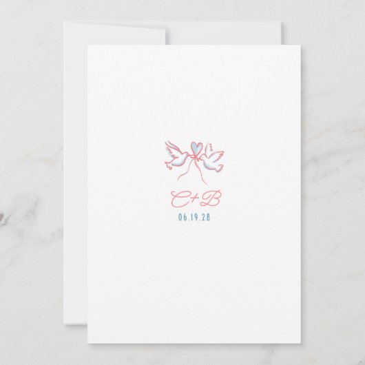 Hand Drawn Doodle Funky Whimsical Engagement Party 招待状 (裏面)