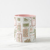 Hand Drawn doodle green peach christmas マグカップ (中央)