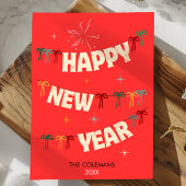 Hand Drawn doodle happy new year red greetings シーズンカード