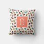 Hand Drawn Doodle Ladybugs Personalized Cushion クッション (正面)