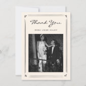 Hand Drawn Doodle Old Money Wedding Photo サンキューカード (正面)