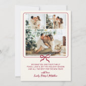 Hand-Drawn Doodle Red Gold Photo Merry Christmas シーズンカード (裏面)