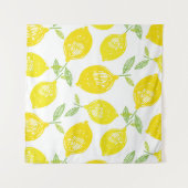 Hand drawn doodle tropical fruit pattern backgroun タペストリー (正面(横))