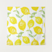 Hand drawn doodle tropical fruit pattern backgroun タペストリー (正面)