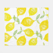 Hand drawn doodle tropical fruit pattern backgroun フリースブランケット (正面(横))