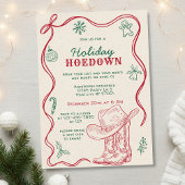 Hand Drawn Doodle Western Holiday Hoedown Party 招待状