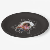 Hand Drawn Doodles Black Arch Photo Graduate Party ペーパープレート (アングル)