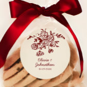 Hand Drawn Doodles Floral Wedding ラウンドシール