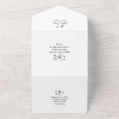 Hand Drawn Doodles Funky Quirky Modern Wedding オールインワン招待状 (外側)