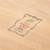 Hand-Drawn Doodles of Joy Clear Christmas Party アクリル招待状 (レイダウン)