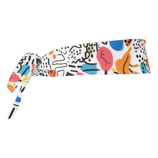 Hand-drawn Doodles Playful Pattern タイヘッドバンド (回転270)