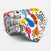 Hand-drawn Doodles Playful Pattern ネクタイ (ロール)