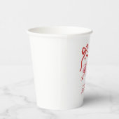 Hand Drawn Doodles Red Pink Cake Birthday Party 紙コップ (右)