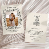 Hand Drawn Doodles Wedding サンキューカード