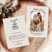 Hand Drawn Doodles Wedding サンキューカード