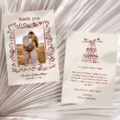 Hand Drawn Doodles Wedding サンキューカード