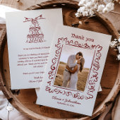 Hand Drawn Doodles Wedding サンキューカード