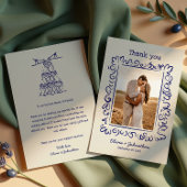 Hand Drawn Doodles Wedding サンキューカード